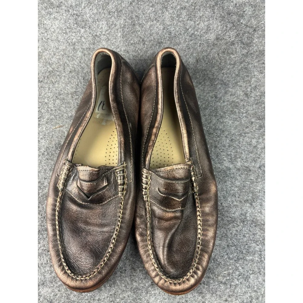 G.H. Bass Weejuns Penny Loafers Womens 10 Metallic Bronze Leather Slip On Shoes